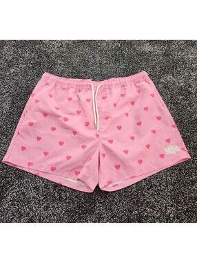 Y2K Empyre Ollie Pink Hearts board shorts swim trunks Size XL Summer shorts
